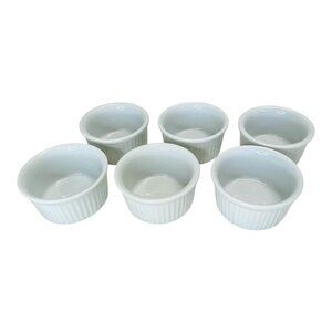Pier 1 White Porcelain Ramekins Dish 6PC Set Dessert Baking Prep Tasting Party